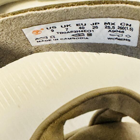 Timberland Sandals Womens 9 Green Leather Slingback Platform London Vibe Buckle - Picture 10 of 11